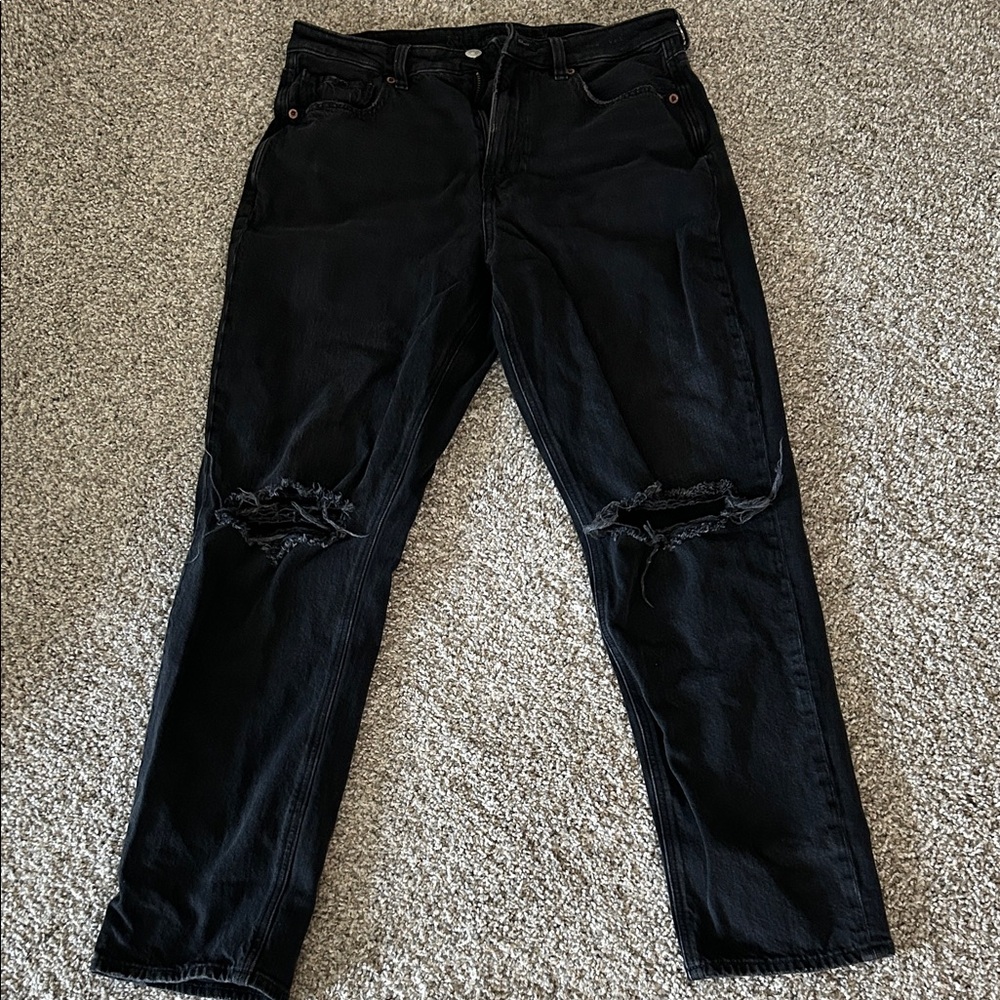 American Eagle Outfitters Black Ripped Jeans